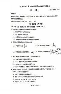 北京市一零一中学2024-2025学年高三下学期统练八化学试题