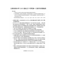2025届安徽省滁州市高三下学期第一次教学质量检测（扫描版）化学试卷