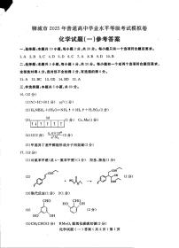山东省聊城市2025年普通高中学业水平等级考试模拟卷化学答案
