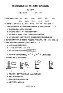 湖南省雅礼集团2024-2025学年高二下学期3月月考化学试题+答案