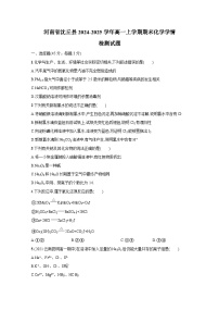 河南省沈丘县2024-2025学年高一上册期末化学学情检测试题（附答案）