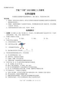 浙江省宁波十校2025届高三下学期3月联考试题  化学  PDF版含答案