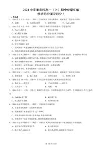 2024北京重点校高一（上）期中真题化学汇编：物质的分类及转化1