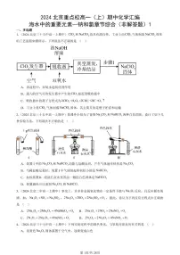 2024北京重点校高一（上）期中真题化学汇编：海水中的重要元素—钠和氯章节综合（非解答题）1