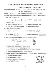 2025北京人大附中朝阳学校高三（下）月考统练十三化学试卷
