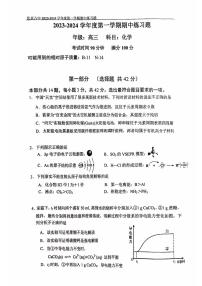 2024届北京八中高三上(11月期中)-化学试题（含答案）