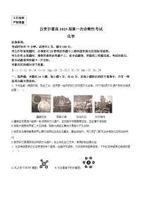 四川省自贡市2024-2025学年高三上学期第一次诊断性考试 化学  含答案