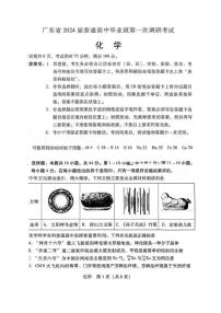2024届广东省高三第一次调研考试(一调)-化学试题（含答案）
