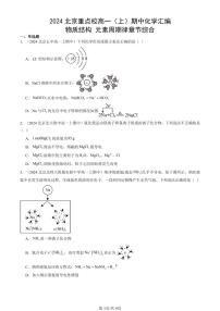 2024北京重点校高一（上）期中真题化学汇编：物质结构 元素周期律章节综合
