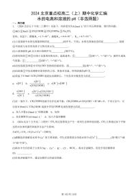 2024北京重点校高二（上）期中真题化学汇编：水的电离和溶液的pH（非选择题）