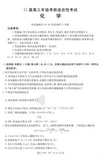 安徽省六安市市区2025届高三下学期高考考前适应性考试 化学试题