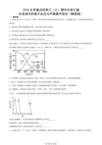 2024北京重点校高三（上）期中真题化学汇编：水溶液中的离子反应与平衡章节综合（解答题）