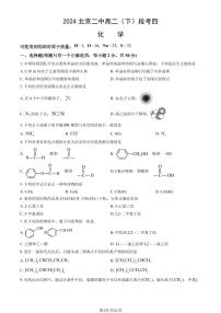 2024北京二中高二（下）段考(月考)四化学试卷（教师版）