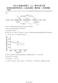 2024北京重点校高二（上）期中真题化学汇编：化学反应条件的优化—工业合成氨（鲁科版）（非选择题）
