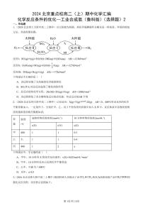 2024北京重点校高二（上）期中真题化学汇编：化学反应条件的优化—工业合成氨（鲁科版）（选择题）2