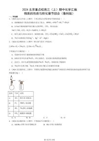 2024北京重点校高三（上）期中真题化学汇编：物质的性质与转化章节综合（鲁科版）