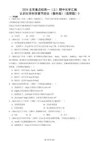 2024北京重点校高一（上）期中真题化学汇编：认识化学科学章节综合（鲁科版）（选择题）5