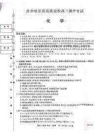 2024届黑龙江省齐齐哈尔市普高联谊校高三上学期期中考试(11月)-化学试题（含答案）