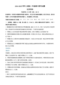 河南省郑州市十校2024-2025学年高一上学期期中联考化学试题 含解析