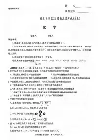 2024届湖南省长沙市雅礼中学高三下学期月考（七）-化学试卷（含答案）