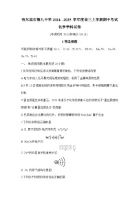 2025届黑龙江省哈尔滨九中高三10月期中考-化学试题（含答案）