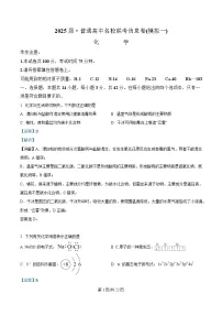 湖南省普通高中名校联考2025届高三下学期第一次模拟考试 化学试题 含解析