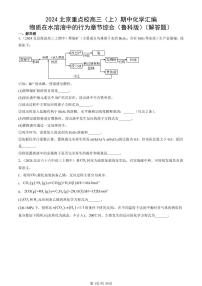 2024北京重点校高三（上）期中真题化学汇编：物质在水溶液中的行为章节综合（鲁科版）（解答题）
