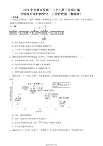 2024北京重点校高三（上）期中真题化学汇编：化学反应条件的优化—工业合成氨（鲁科版）