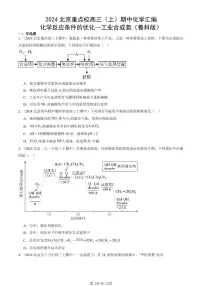 2024北京重点校高三（上）期中真题化学汇编：化学反应条件的优化—工业合成氨（鲁科版）