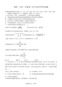 河南省南阳市第一中学2024-2025学年高一下学期第二次月考化学试题（PDF版附答案）