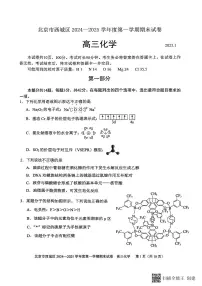 北京市西城区2024-2025学年高三上学期期末考试化学试卷（含答案）