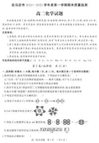河南驻马店市2024-2025学年高二上学期期末（1月）化学试卷（含答案）
