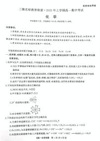 湖南三湘名校教育联盟2024-2025学年高一下学期期中考试化学试卷+答案