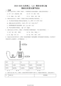 2023-2025北京高二（上）期末真题化学汇编：物质及其变化章节综合