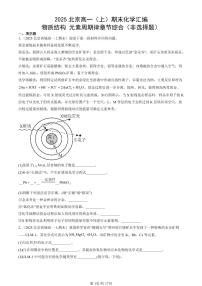 2025北京高一（上）期末真题化学汇编：物质结构 元素周期律章节综合（非选择题）