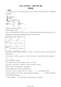 2025北京高三一模[高考模拟]化学汇编：实验题