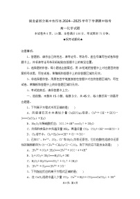 湖北省部分高中协作体2024-2025学年高一下学期4月期中联考化学试题 含解析