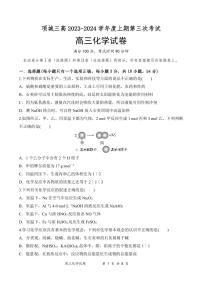 河南省周口市项城市第三高级中学2023-2024学年高三上学期第三次段考 化学试卷（含答案）