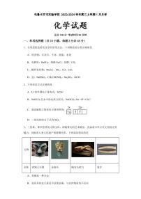 新疆维吾尔自治区乌鲁木齐市实验学校2023-2024学年高三上学期1月月考 化学试卷（含答案）