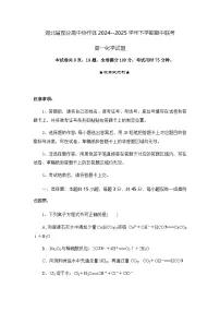 湖北省部分高中协作体2024-2025学年高一下学期4月期中联考化学试卷（含解析）