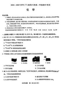 河南省南阳六校2024-2025学年高一下学期期中考试化学试题（PDF版附解析）