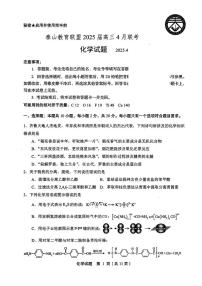 山东省泰山教育联盟2025届高三高考模拟第二次模拟-化学试题+答案