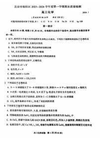 2023-2024学年北京朝阳区高三上学期期末 化学试卷（含答案）