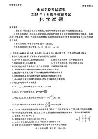山东名校考试联盟2025届高三下学期4月联考化学试题+答案