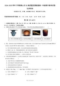 广东省佛山市S6高质量发展联盟2024-2025学年高一下学期期中联考化学试卷