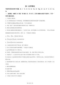 吉林省通化市梅河口市第五中学2023-2024学年高一上学期1月期末化学试题（含答案）