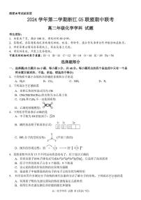 浙江G5联盟2024-2025学年高二下学期期中考试化学试题（含答案）