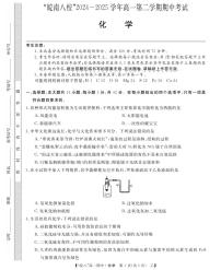 安徽省皖南八校2024-2025学年高一下学期4月期中化学(乙)试题（含答案）