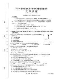 广西贵港市平南县中学2024-2025学年高一下学期4月期中教学质量检测化学试题（PDF版，含答案）