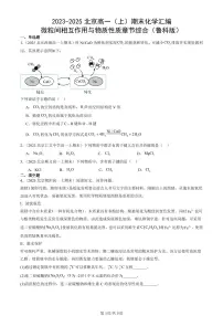 2023-2025北京高一(上)期末真题化学汇编:微粒间相互作用与物质性质章节综合(鲁科版)